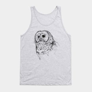 Barred Owl Art Sketch Design Tank Top